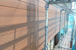 張り替えたペランダ外壁