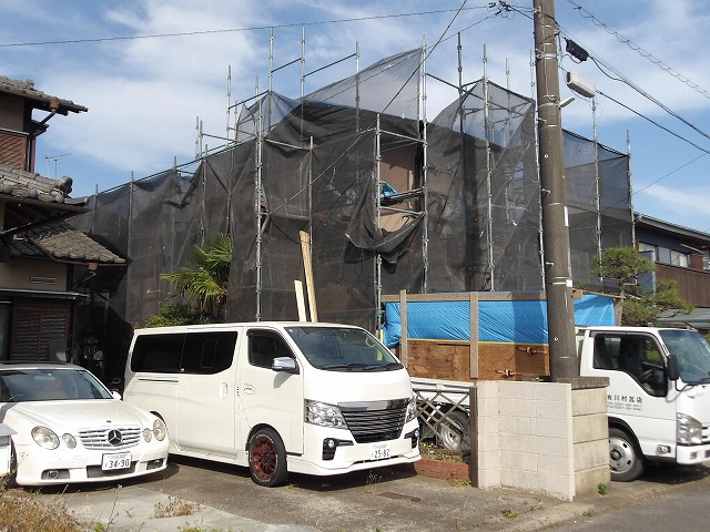 足場工事完了